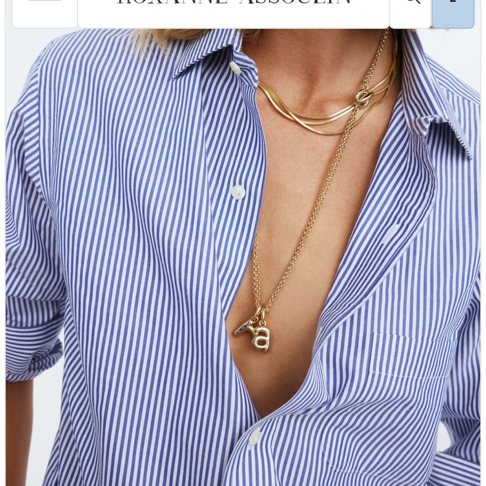 Roxanne Assoulin Gold Charm Necklace Initial: C